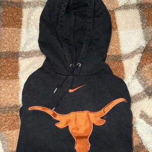 Nike Black Hoodie with Orange Longhorn Logo